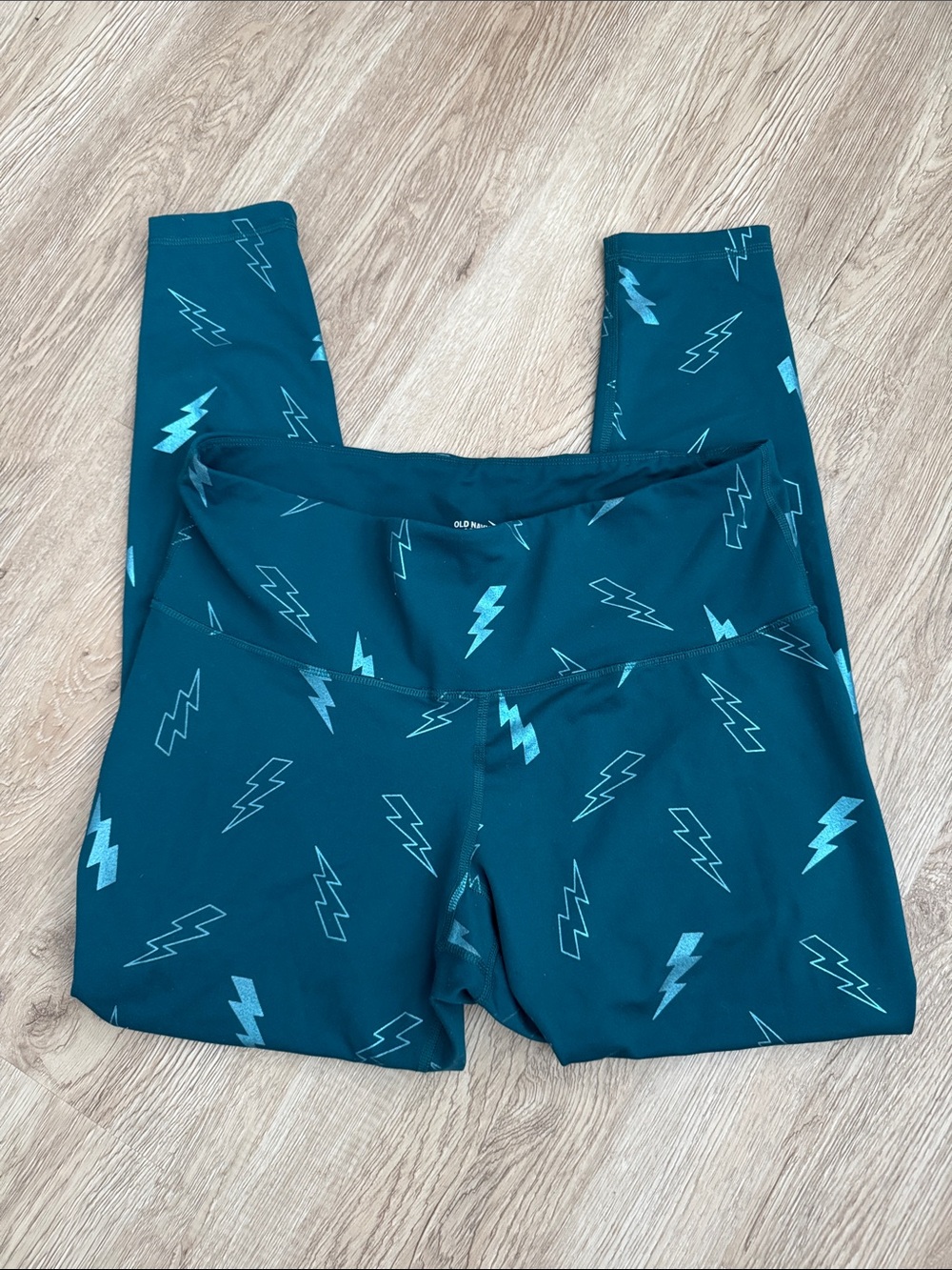 Old Navy Teal Lightning Bolt Women’s Petite Leggings size XL